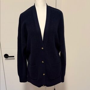 J. Crew Women’s Navy Cotton Cashmere Cardigan